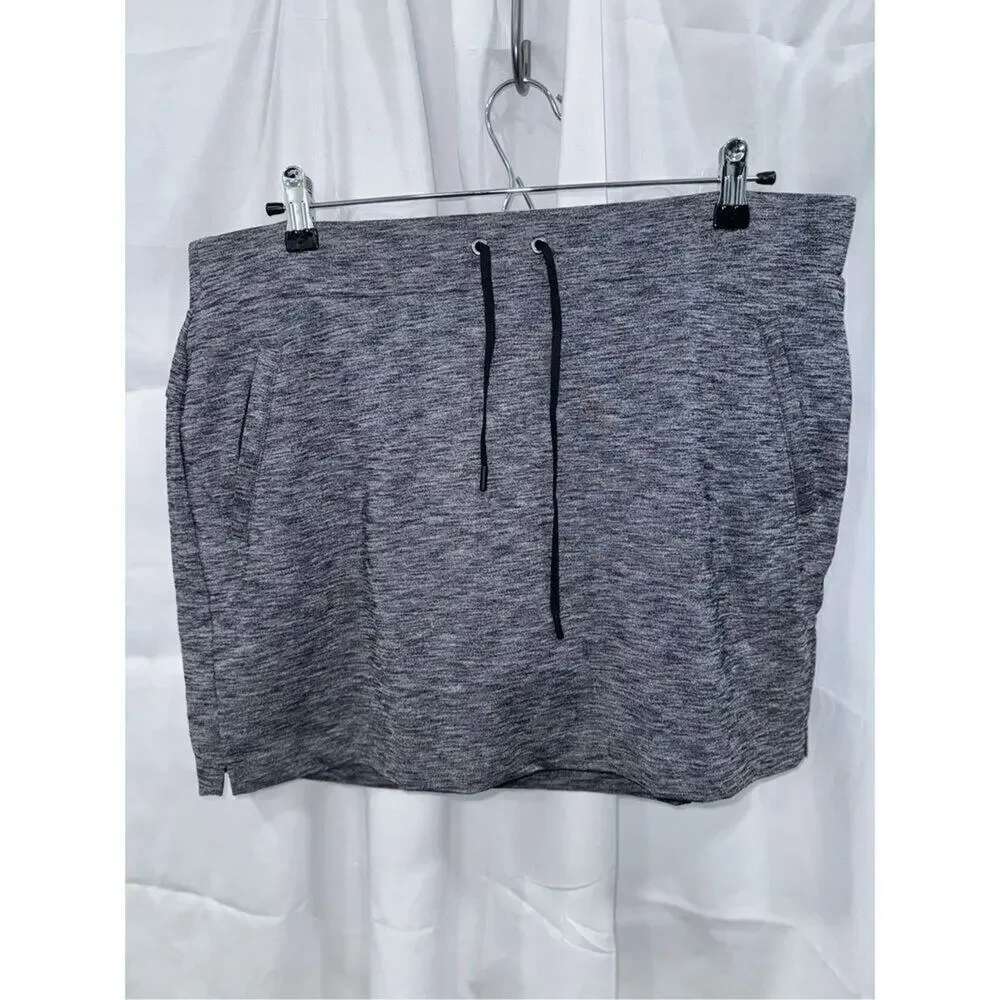Athleta Gray Heathered Athleisure Skort | Sz L